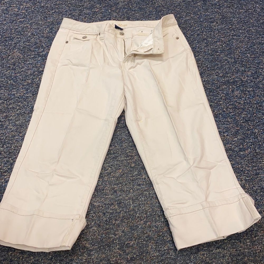 L. A Blues Cream Jean capris sz. 14